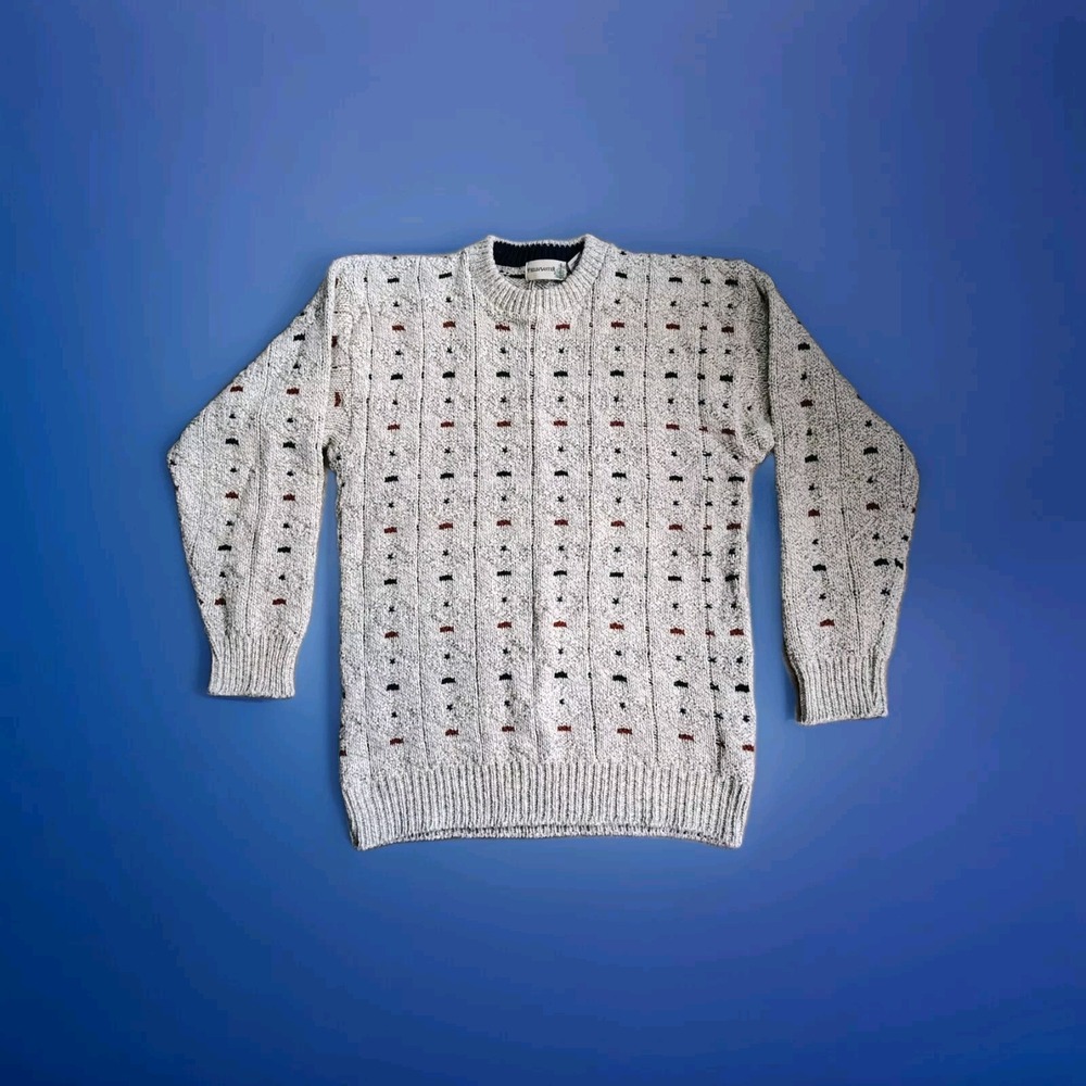 Vintage Field Master Men's‎ Medium Gray Sweater 100% Cotton Crew Neck
